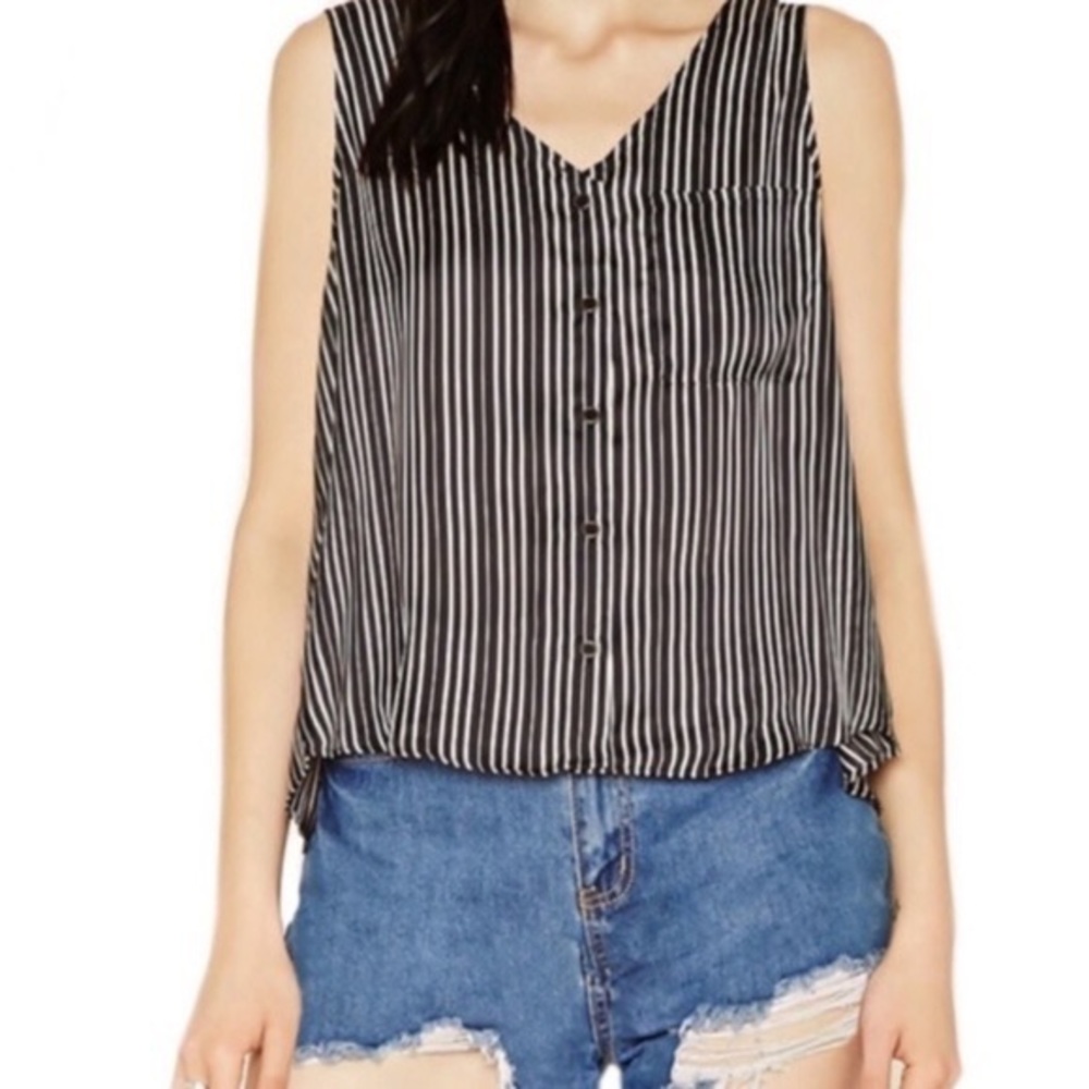 New Forever 21 Striped Tulip Back tank - small